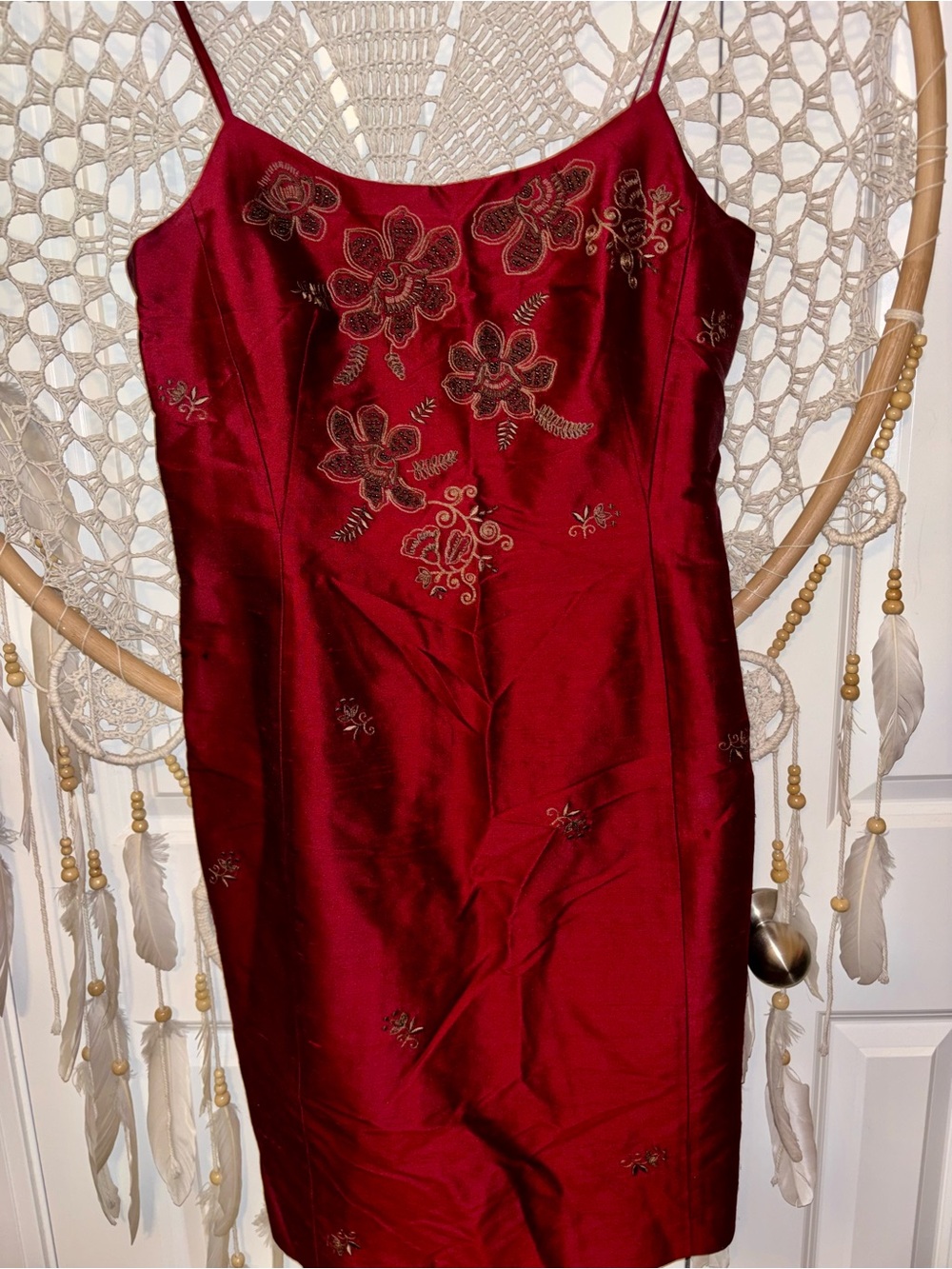 Ann Taylor Vintage Silk Embroidered Dress Size 10 A00412